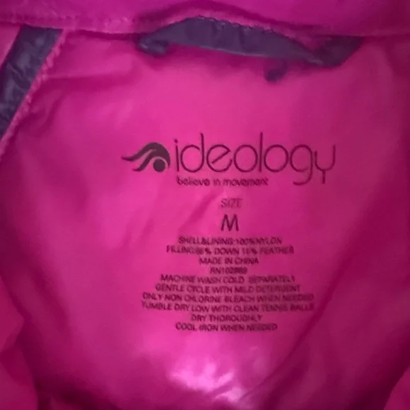 Ideology Blue and Pink Puffer Vest - Picture 2 of 5
